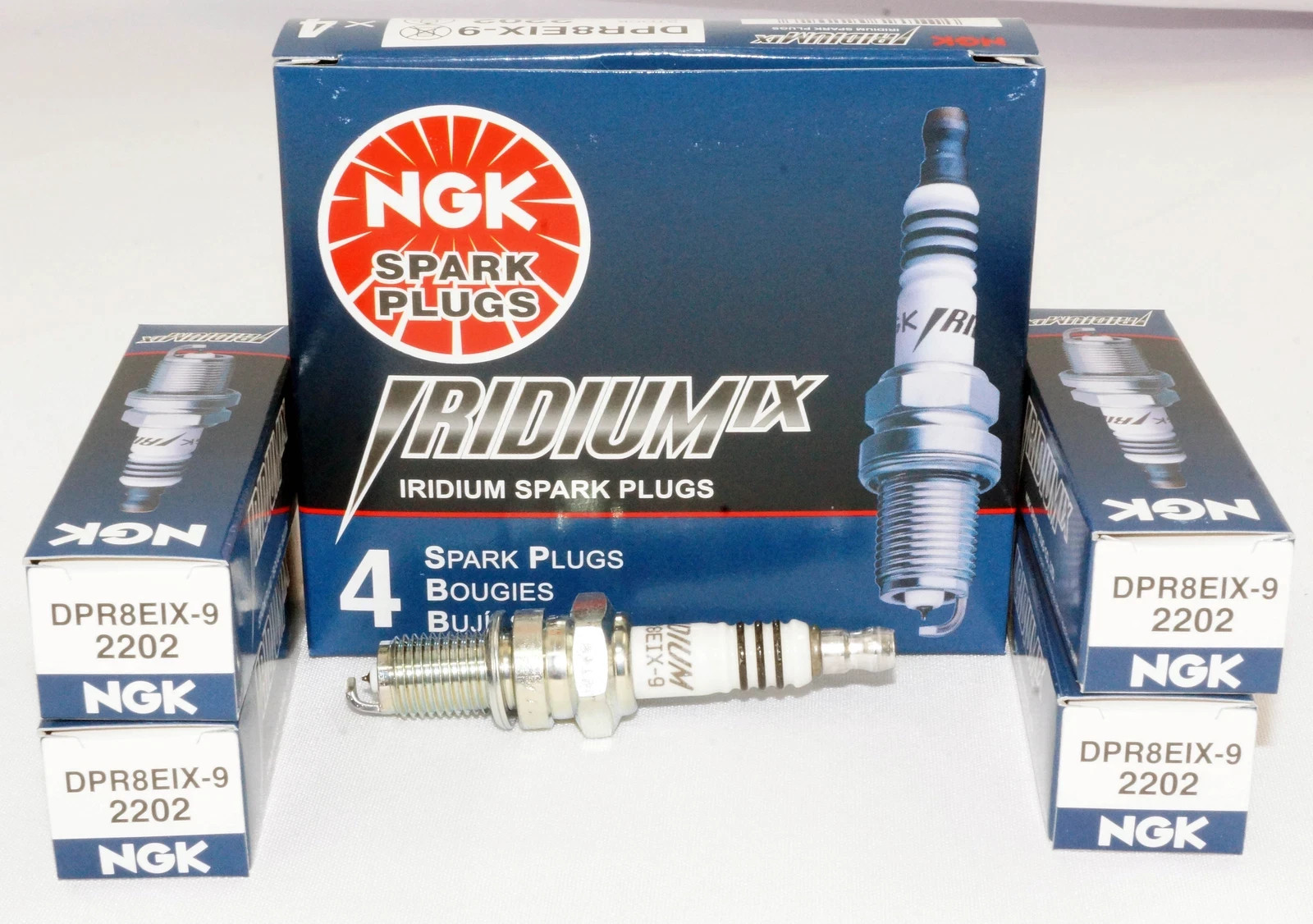 Genuine Authentic NGK 2202 DPR8EIX9 Iridium IX Spark Plug 4 Pack