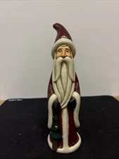Vintage Primitive Folk Art Old World Santa - VGC