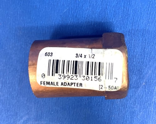 (10) - 3/4" C x 1/2" Female FIP Threaded Copper Adapter copper fittings