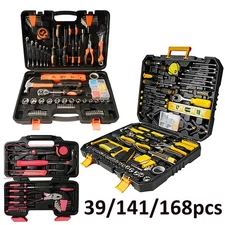 39/141/168 piece Hand Tool Kit Auto Repair Tool Set General Household Toolbox US