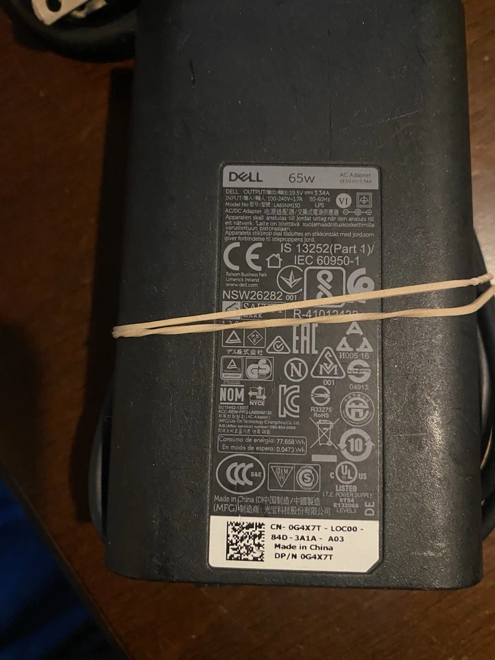 Lote DE 10 Adaptador de Corriente CA Cargador Dell Latitude 65W Genuino 3480 3488 7480 7490 Foto 2 de 3