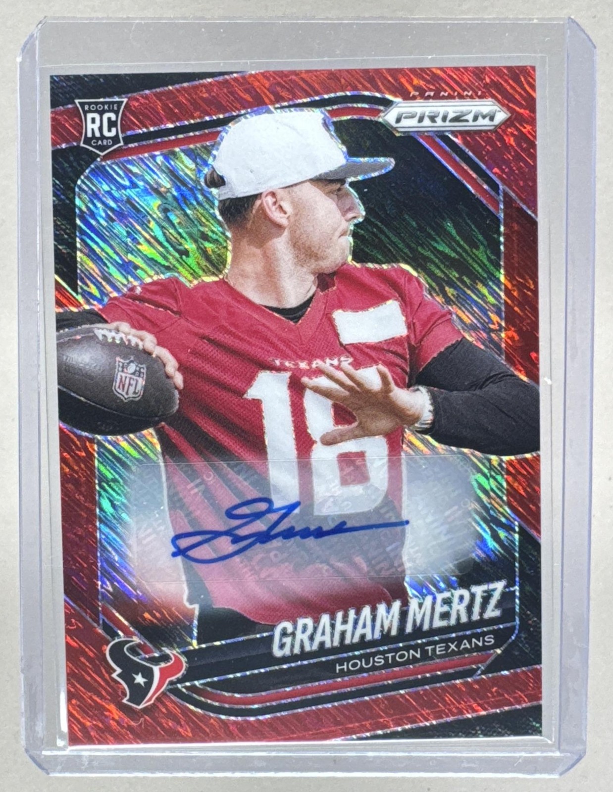 Graham Mertz Panini Prizm #392 Autograph Red Shimmer