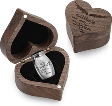 Heart Wood Urn Box Mini Urns for Human Ashes 1.2 Inches Small Urns for Human Ash