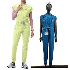 NiaaHinn Unisex Medical Short-Sleeve Coverall - Durable Utility Work Jumpsuit