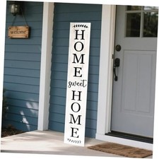Home Sweet Home Wooden Porch Sign Vertical Hanging Decorations Wood White