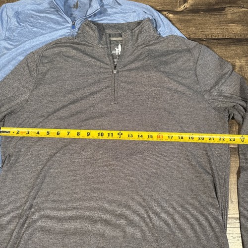 Johnnie-O Men's L Gray & Blue 1/4 Zip Long Sleeve Performance Shirt - Lot Of 2 - Picture 3 of 8