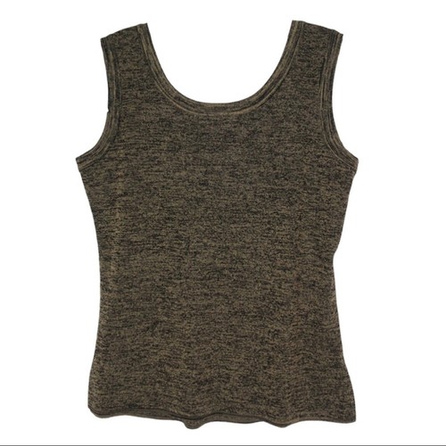 MISOOK Heathered Brown Classic Knit Shell Tank Sleeveless Top Women's Size Small - Picture 5 of 9