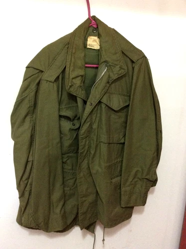 Vtg 60s LARGE M-65 Field Jacket Vietnam Military  Aluminum Zip OG-107