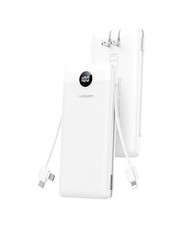 AC Wall Plug Portable Charger, 10000mah Slim Portable Charger Built in White