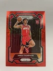 2023-24 Panini Prizm #150 Amen Thompson Red Fast Break Prizm RC /100 Rookie