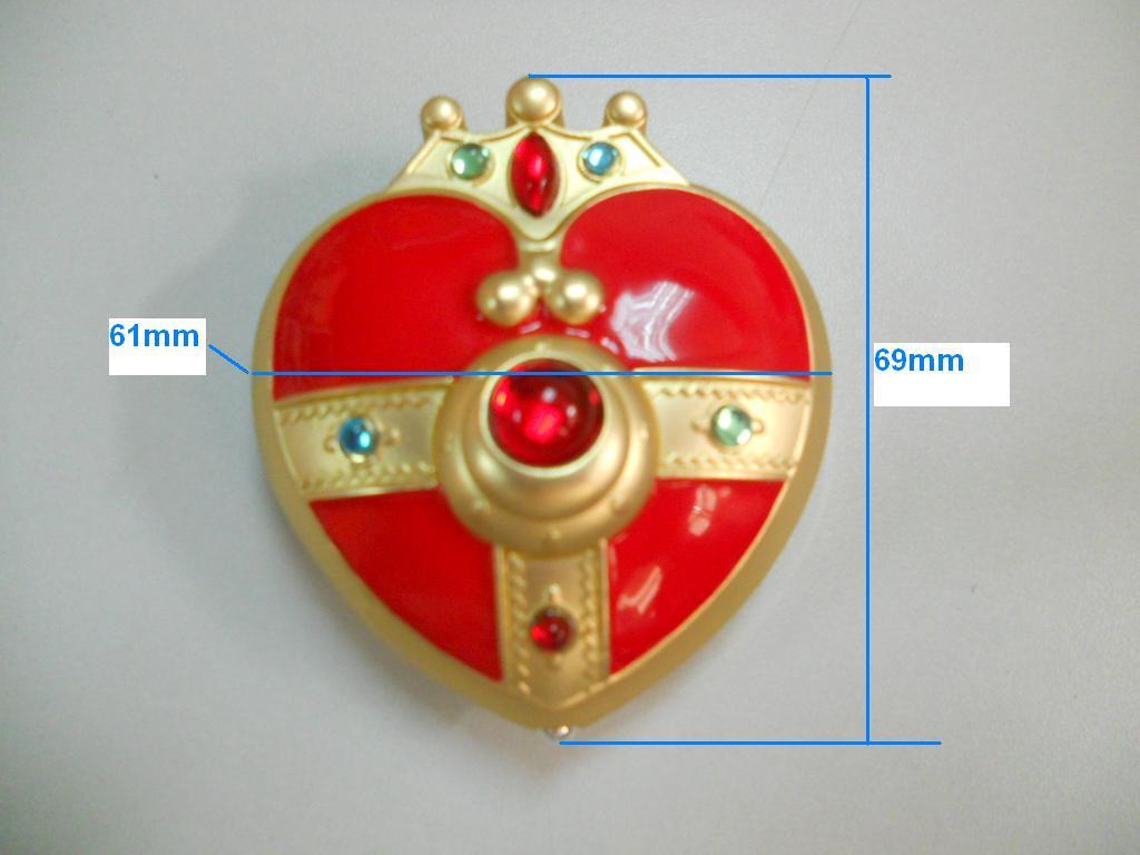 Sailor Moon S Cosmic Heart Compact Mirror Brooch Locket Cosplay Doll Prop - Picture 5 of 7