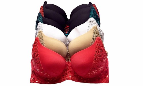 6 Pack Everyday Bras 32B-40B Full Coverage Push Up Lace Front Close Floral - Picture 11 of 40