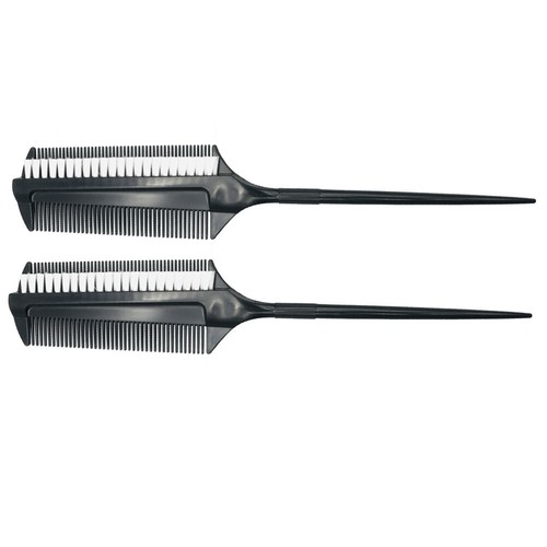 2 Pcs Hair Dyeing Brush Highlight Comb Reusable Color Women's Salon - 第 1/11 張圖片