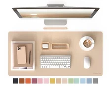 PU Mouse Pad Faux Leather Large Desk Pad Home Work Office Accessories Non-Sli...