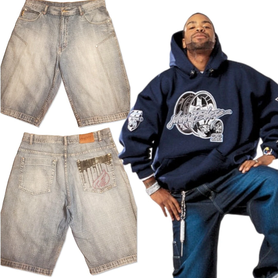 Vintage Y2K Johnny Blaze Jean Shorts 90s NYC Method Man hiphop