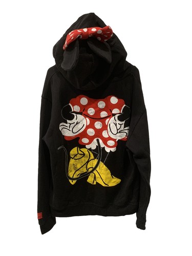 Minnie Mouse Hoodie Girls Size Large Sweatshirt Disney Parks Ears Hood Bow - Picture 4 of 6