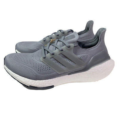 Adidas Womens Ultraboost 21 Size 8.5 Gray Gray Athletic Running Walking New