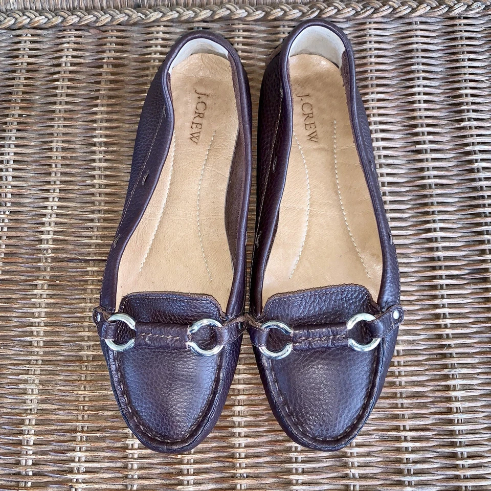 $158 J. Mocasín Crew para mujer 9 M cuero marrón suave mordida de caballo conductor sin usar, en caja Foto 2 de 4
