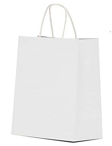 Kraft Paper Bags with Handles Bulk 100Pcs 8x4.5x10 Inch (Pack of 100) White