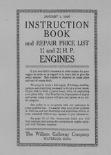 Galloway 1¾ and 2¼ H.P. Instruction Book and Parts List (please read description