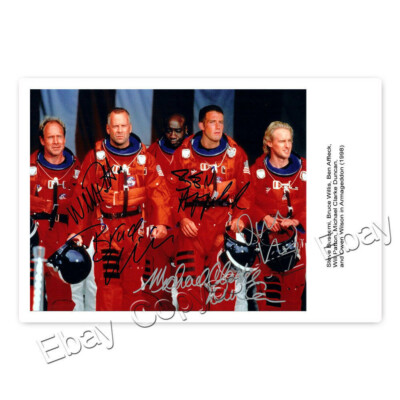 Bruce Willis, Ben Affleck, Will Patton, M.C. Duncan, Owen Wilson Autogrammfoto