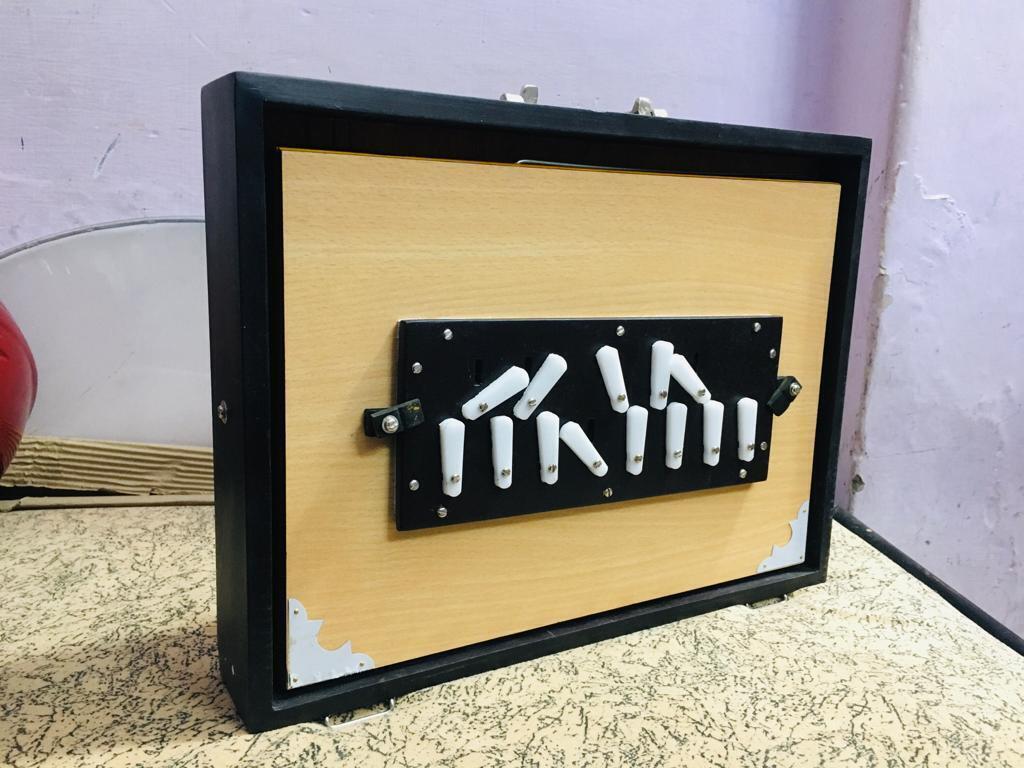 Indian Folk Musical Instrument 13 Notes Sur Peti Multi Bellow Wooden