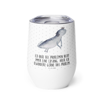 Weinbecher Axolotl schwimmt - Geschenk Schwanzlurch glücklich Lösungen Lurch