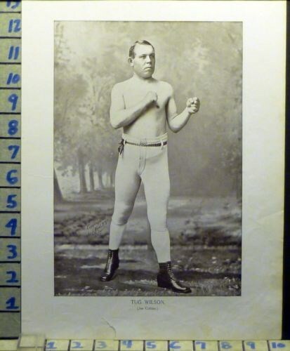 1899 TUG WILSON JOE COLLINS BOXING BARE KNUCKLE SPORT VINTAGE ART AM15 - Picture 1 of 1