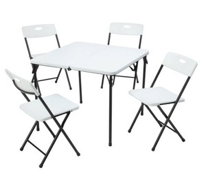 white card table and chairs