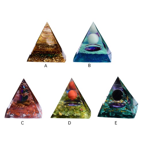 Orgonite Pyramid Gold Foil Amethyst Peridot Crystal Energy Collector Art Crafts - Bild 7 von 13