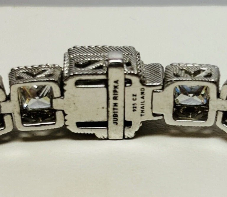 Brazalete tenis Judith Ripka de plata de ley 925 corte princesa 7 pulgadas Foto 2 de 4