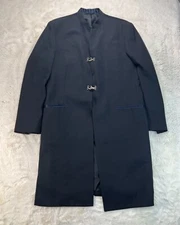 Yohji Yamamoto Pour Homme Long Jacket Mens Size 3 / M Black Metal Button - Japan