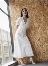 ZARA $109, S, XL, XXL, EMBROIDERED EYELET DRESS ZW COLLECTION WHITE | 2922/274