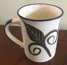 Leaves Painted Ceramic Cup Beverages Milk/Tea /Coffee Glaze Mug H-4"