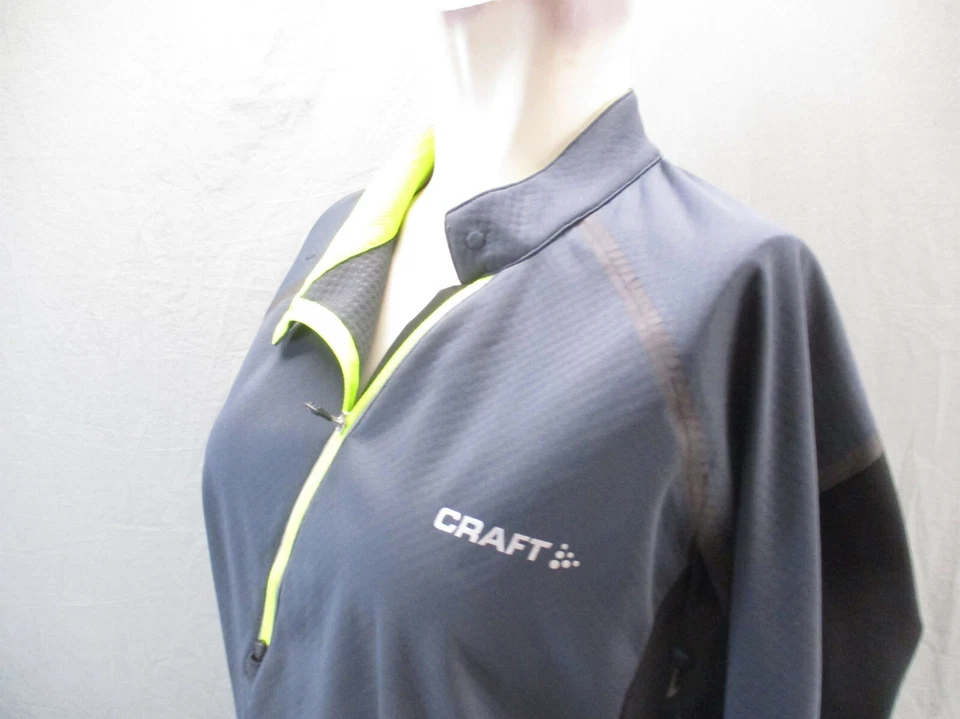 CRAFT Size L Mens BLK 1/2 Asymmetric Zip Mittens Repel Wind Athletic Jersey 719 Foto 4 de 4