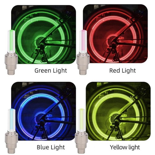2PCS LED Valve Cap Light Car Bicycle Motorcycle Wheel Flash U5X6 Lamp J X9S9 - Picture 5 of 12