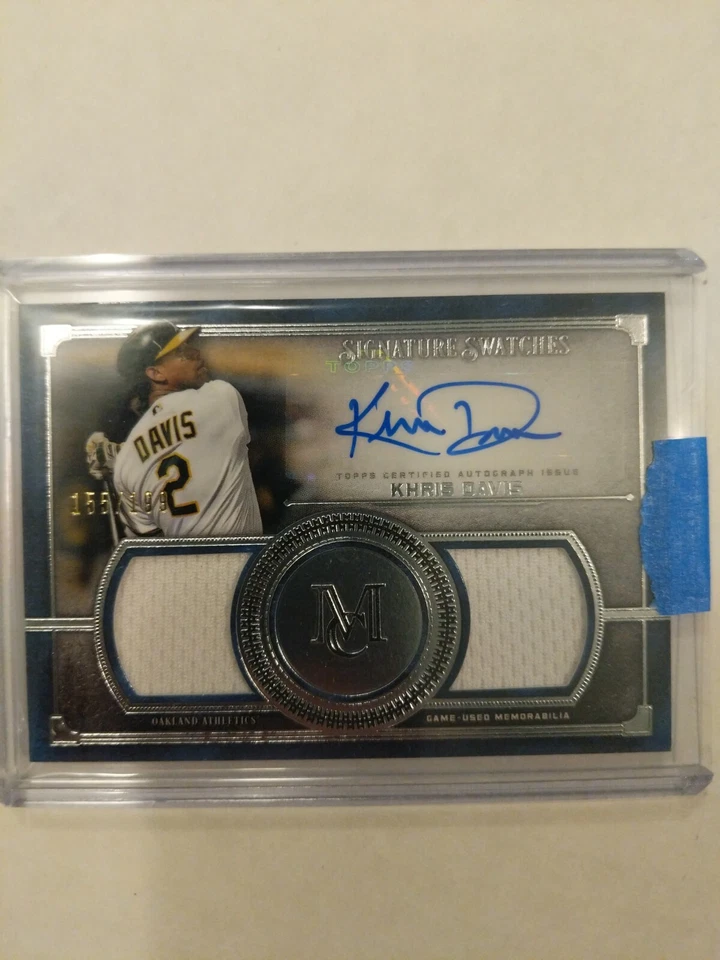 2019 Topps Museum Khris Davis Auto Relic #/199 & 2 big bonus cards #/175 Look! - Image 2 of 4
