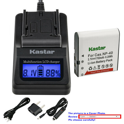 Kastar Battery LCD Fast Charger for HP  V5560AU & BENQ Dli-202 DLi202 Camera