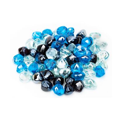 Skyflame 10-Pound Blended Fire Glass Diamonds for Fire Pit Fireplace Landscap...