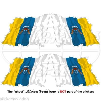 Autocollants Drapeau Gran Canarie – Îles Canaries – 75mm – Vinyle Brillant – Lot