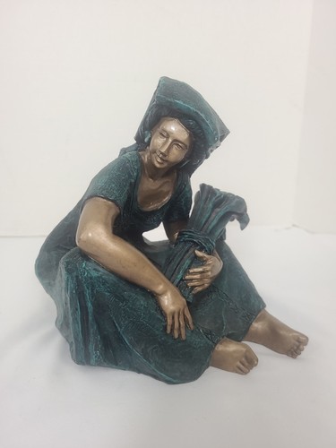 Manuel Alvarado Signed Numbered Limited Dated Bronze Resin Latin Woman Sculpture - Picture 2 of 14