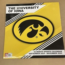 UNIVERSITY OF IOWA 2025 SPORTS WALL CALENDAR (FOOTBALL) - BRAND NEW