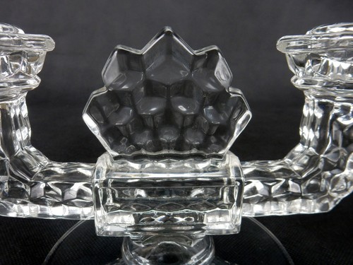Fostoria American Double Candle Holder Pair, Elegant Glass Candle Holders, Set B - Picture 9 of 11