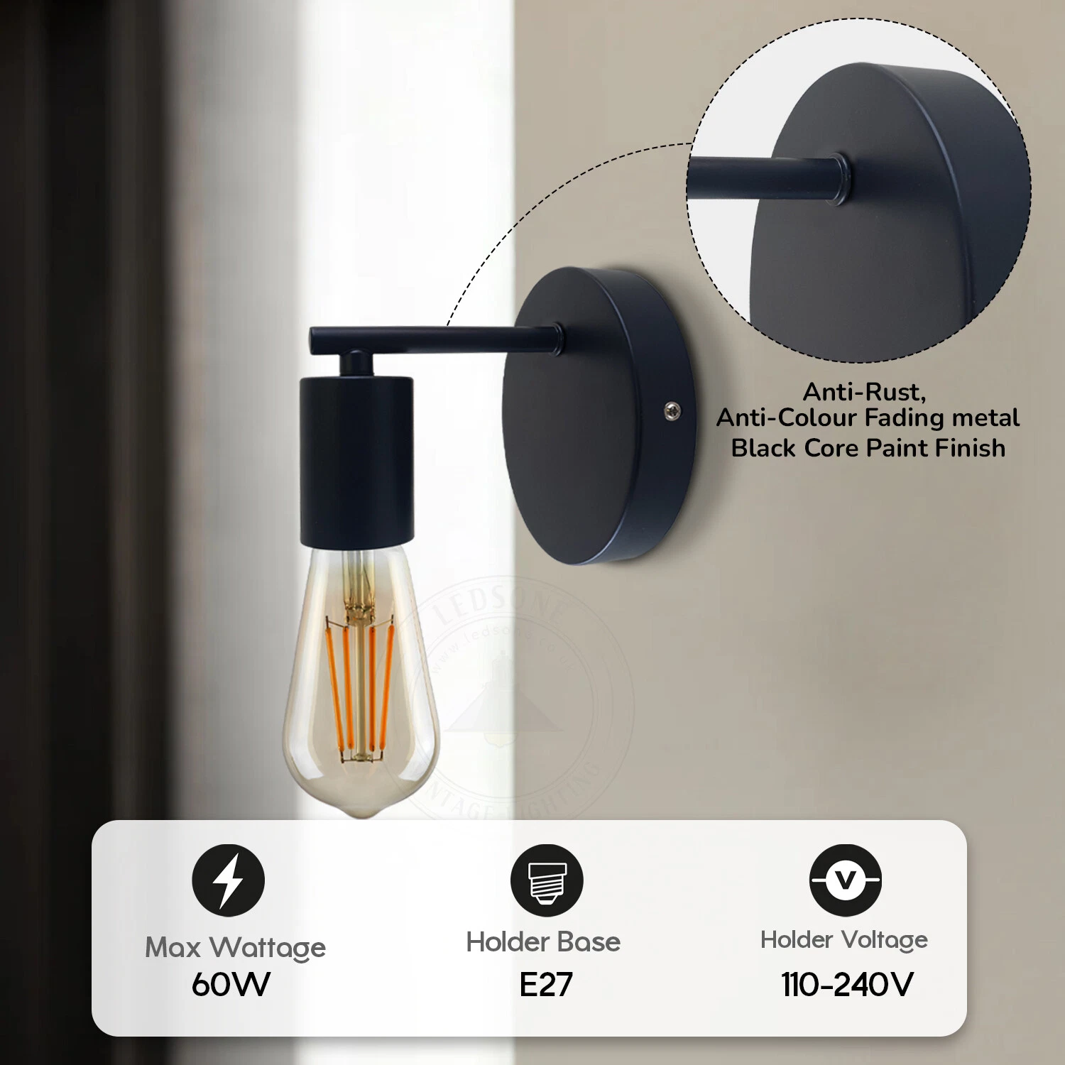 Buy Indoor Industrial Wall Light Sconce in UK - Shop Now