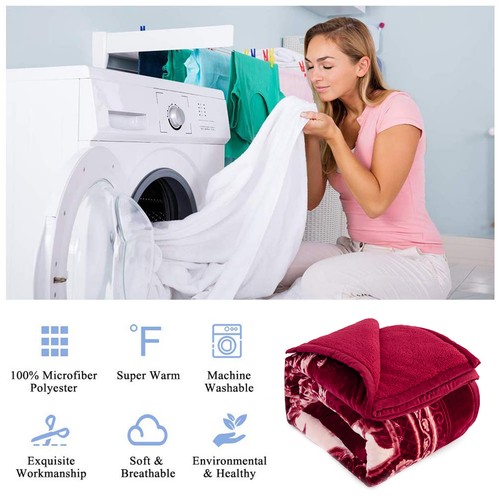 Manta Queen Grande 2 Capas Cálida Reversible Gruesa Pesada Visón Vellón Mantas Cama - Imagen 26 de 45