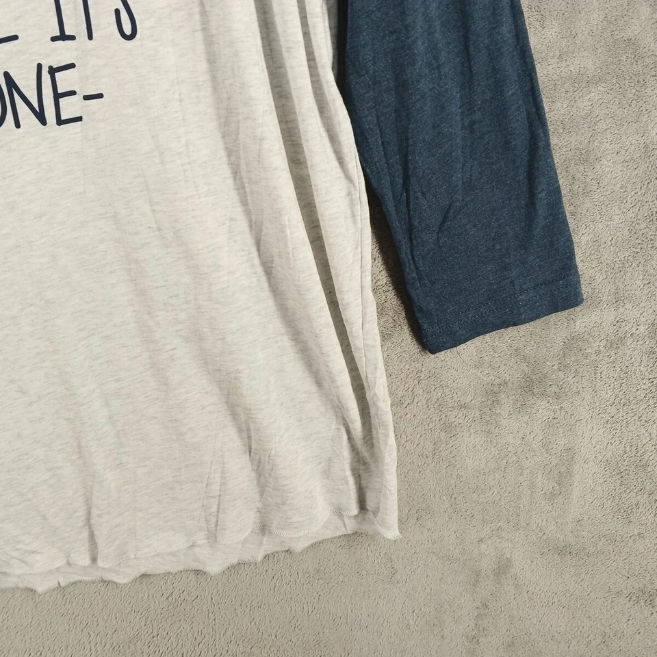 NEXT LEVEL Mujer Camiseta Raglán De Gran Tamaño Talla GRANDE (12-14) Inspiradora Dos Tonos Foto 4 de 4