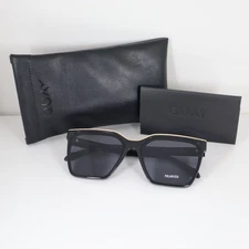 Quay Australia LEVEL UP 55793 Black Gold/Smoke POLARIZED Sunglasses 60-16-148mm