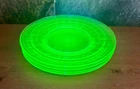 Anchor Hocking Green Uranium Depression Glass Plates 8" Block Optic Vaseline 4