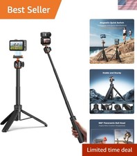 25.6"/65cm Magnetic Quick Release Tripod for DJI Osmo Action 6 2-in-1 Exten...