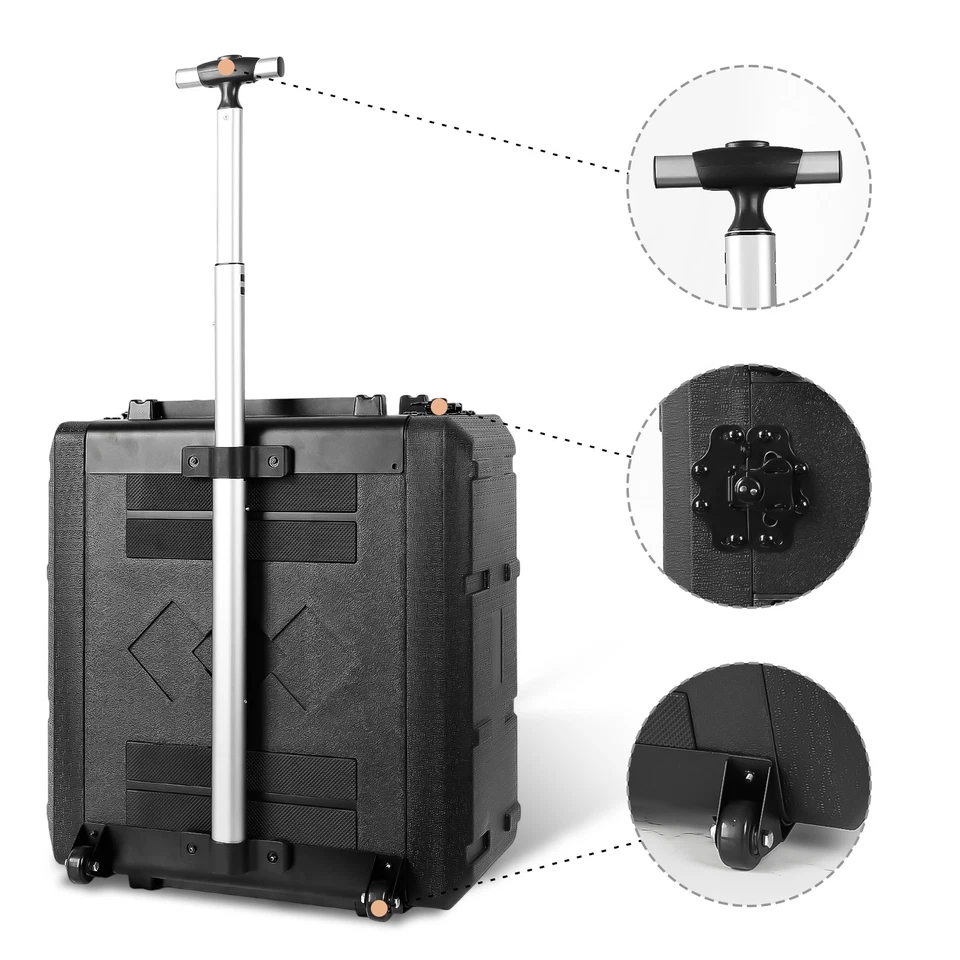 Estuche 2U 4U 6URack con ruedas Estuche de vuelo 10/15 pulgadas Profundo Impermeable HDPE para DJ Foto 4 de 4